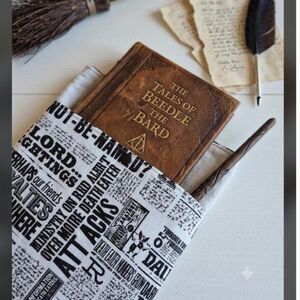 Handcrafted Two-Pocket Tablet Sleeve - Magical Harry Potter Newspaper Theme